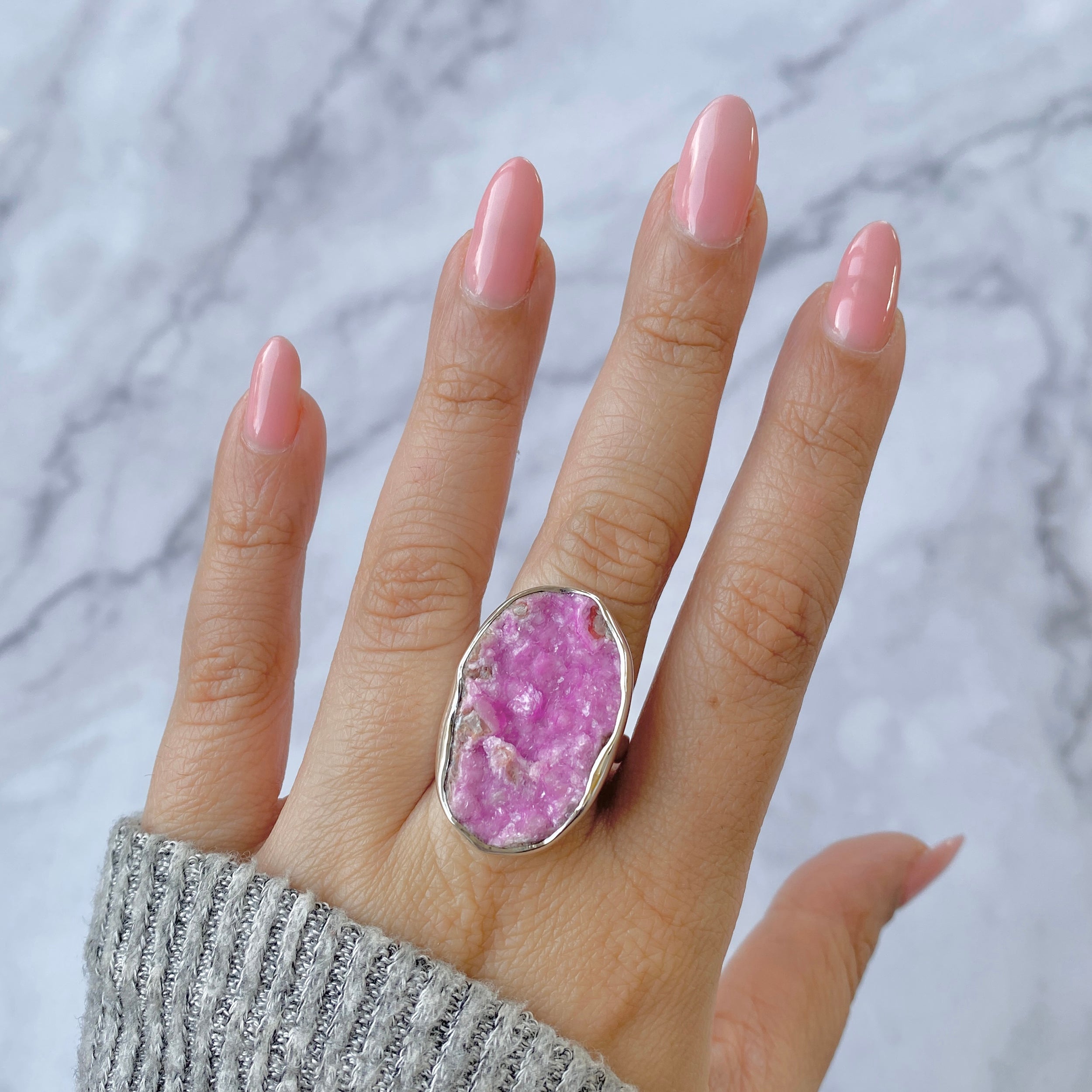 Cobalt Calcite Adjustable Ring-(CBC-R-22)